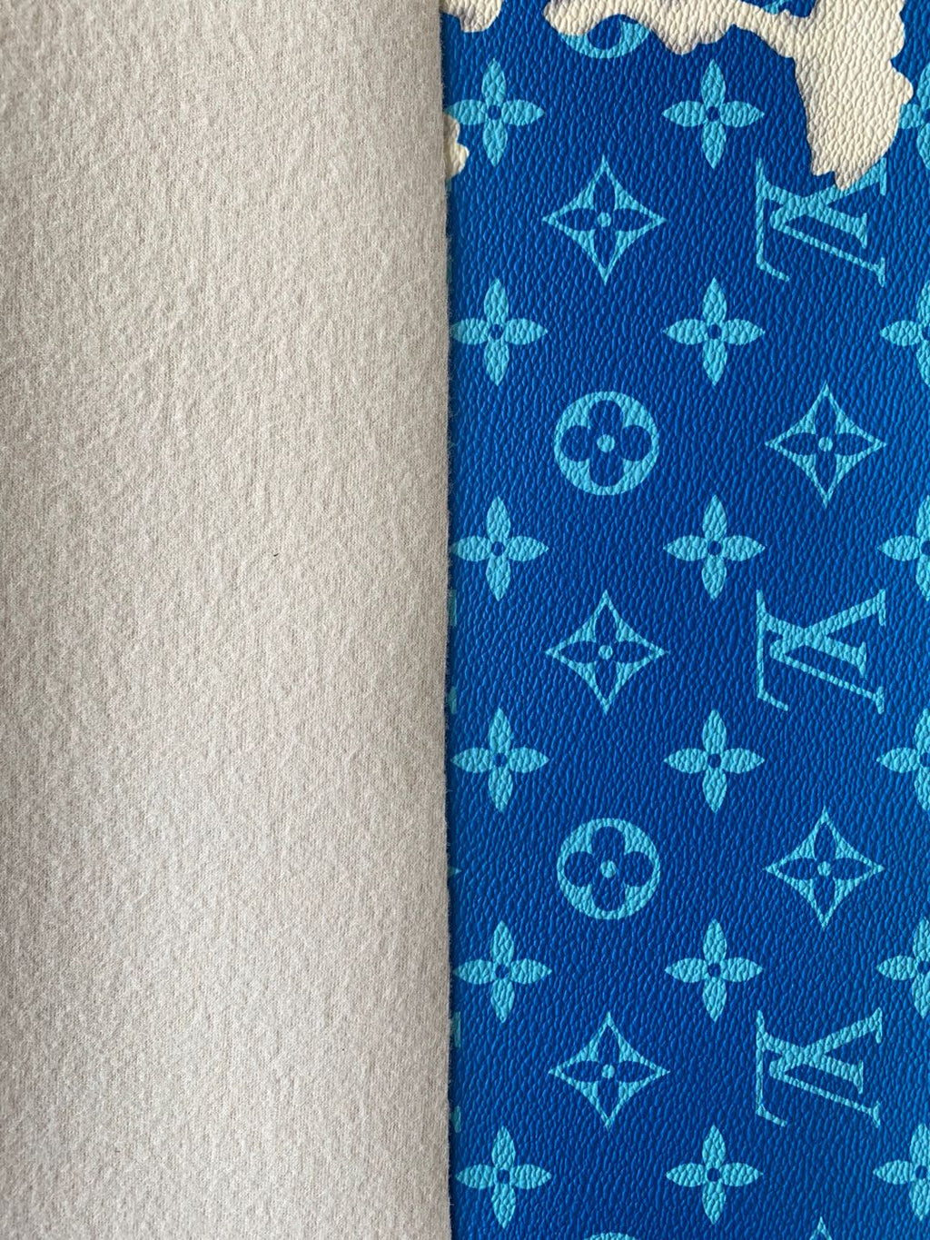 Classic  Blue Cloud Pattern  LV  Leather Case Fabric,Handmade Bag Fabric,Hand-made Shoes  Leather Fabric