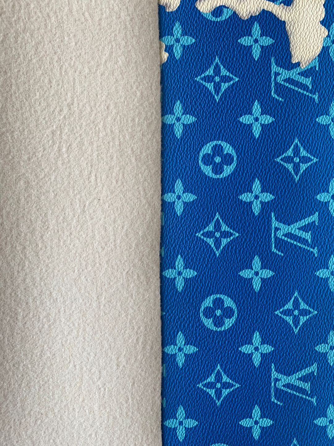 Classic  Blue Cloud Pattern  LV  Leather Case Fabric,Handmade Bag Fabric,Hand-made Shoes  Leather Fabric