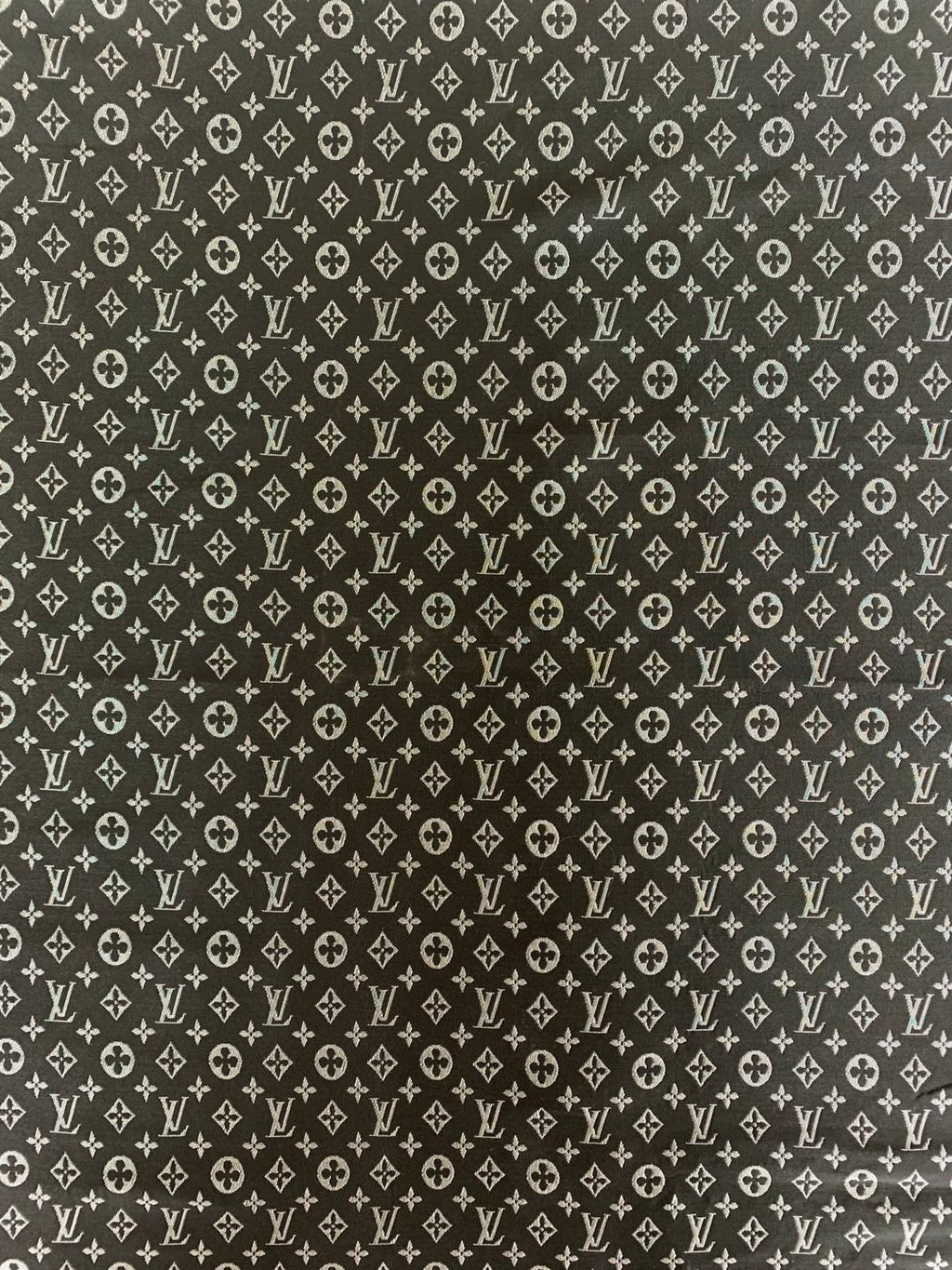 Classic LV Canvas Jacquard Fabric Cloth,   Bags Fabric  Shoes Fabric Hat Fabric Clothing Fabric Mask Fabric (Black)