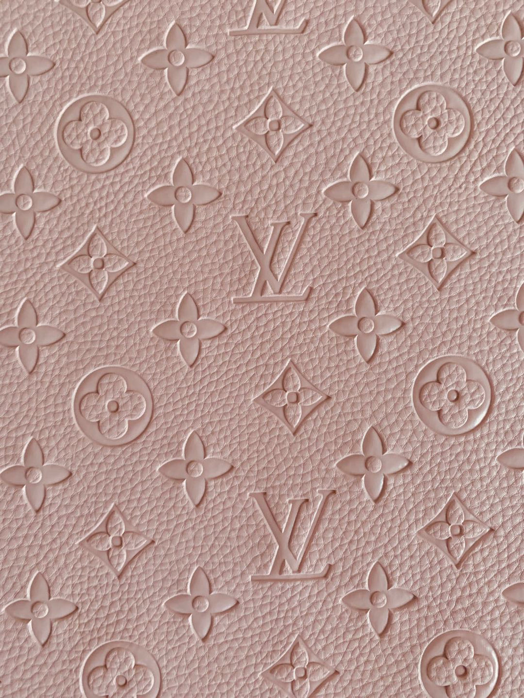 Fashion Embossed LV Crafting Leather Fabric For Handmade Bags ,shoes and DIY Handicrafts  By Yards (Pink)