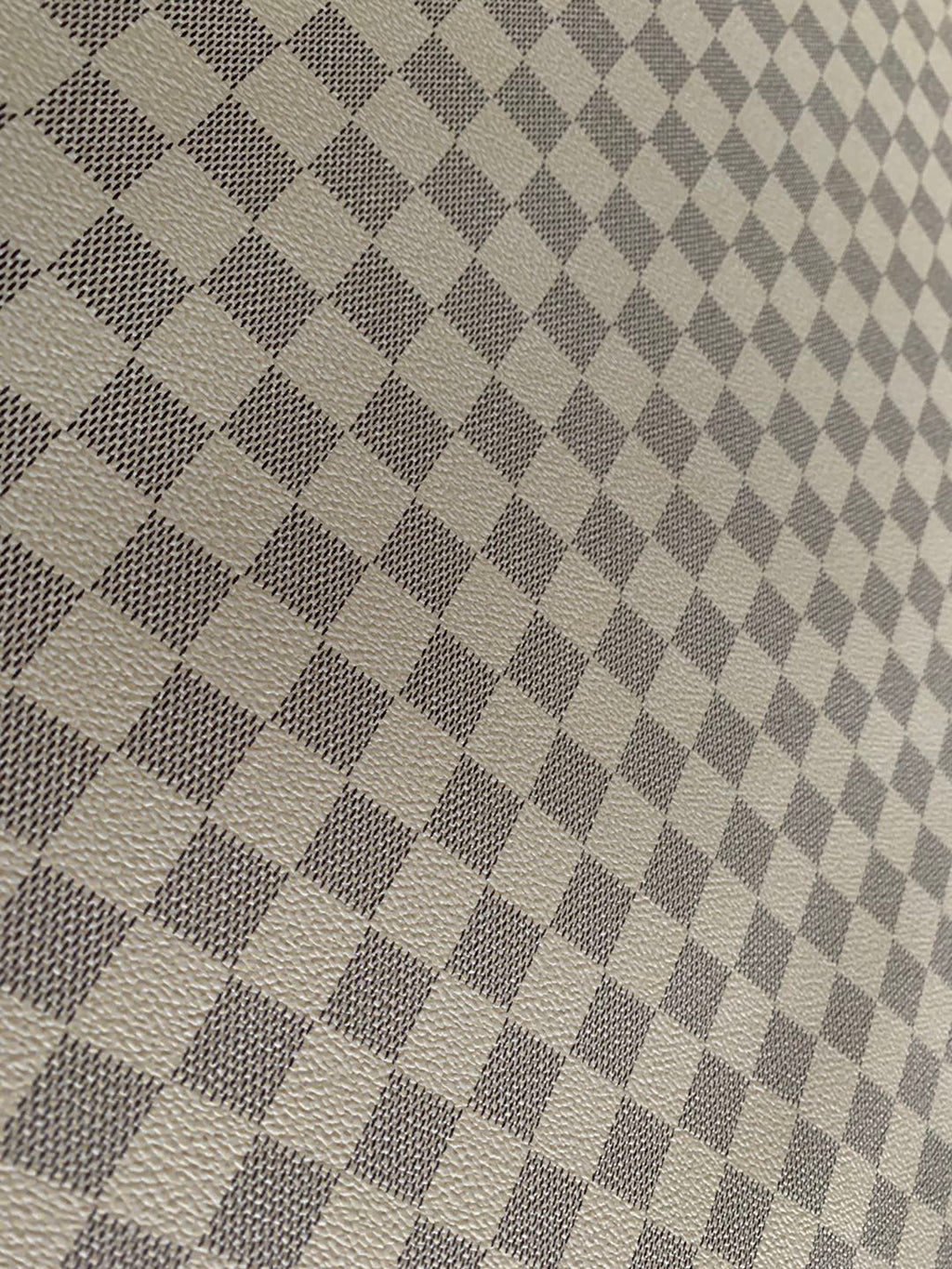 Classic Plaid Leather Fabric Handmade Shoes Fabric，The Purse Fabric Bags fabric( Ivory White )