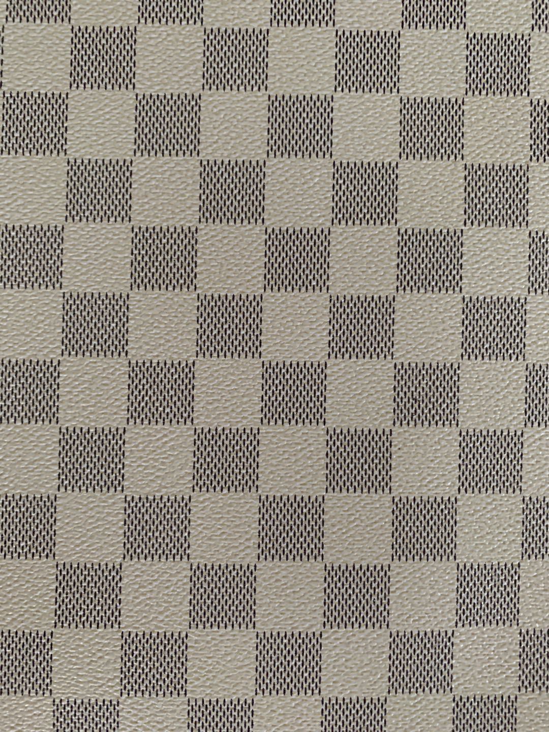 Classic Plaid Leather Fabric Handmade Shoes Fabric，The Purse Fabric Bags fabric( Ivory White )