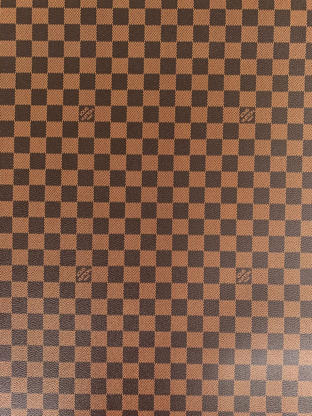 Fashion Louis Vuitton vinyl crafting leather fabric For Handmade Handicrafts , Grid Leather Cup Mat Leather By Yards(Brown)
