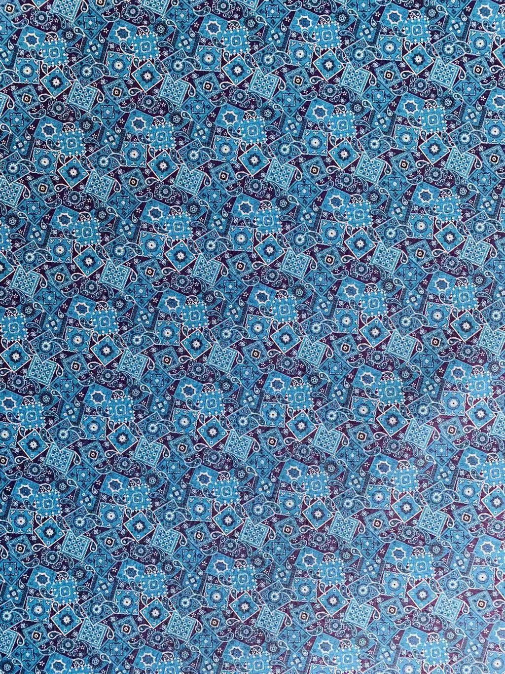 Classic Handmade Bandanas Leather For Shoes Leather ,Bags Leather , Handicraft Leather, DIY Hair Bow Earrings Craft Supplies By Yard (Blue)