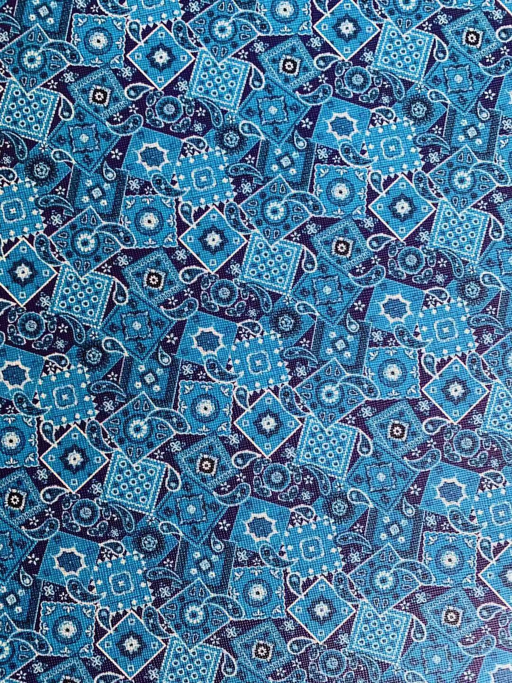 Classic Handmade Bandanas Leather For Shoes Leather ,Bags Leather , Handicraft Leather, DIY Hair Bow Earrings Craft Supplies By Yard (Blue)