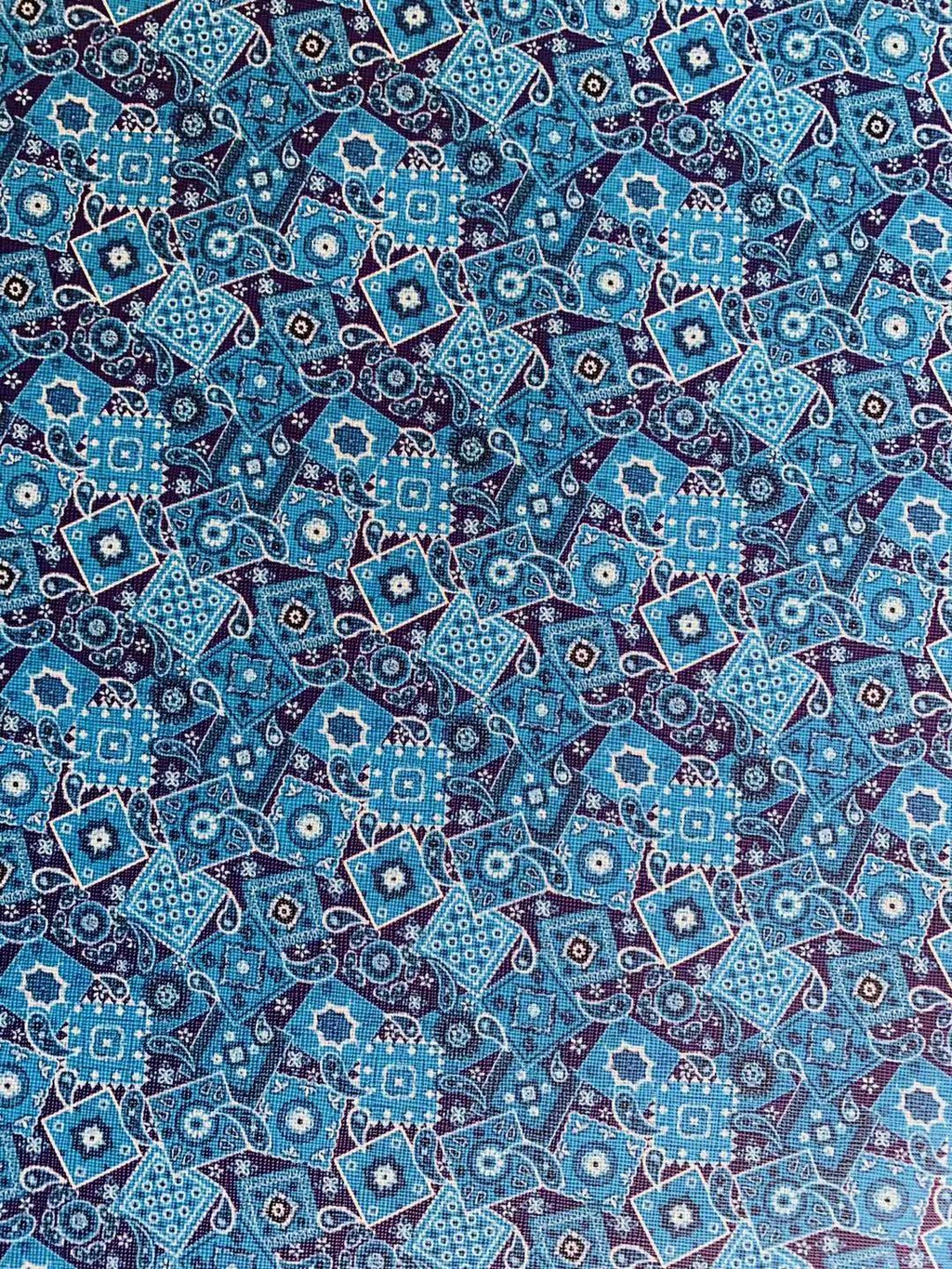 Classic Handmade Bandanas Leather For Shoes Leather ,Bags Leather , Handicraft Leather, DIY Hair Bow Earrings Craft Supplies By Yard (Blue)
