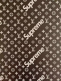 FASHION BLACK LV SUPREME FABRIC FOR BAGS AND SUITCASES , SHOSE FABRIC(Black)