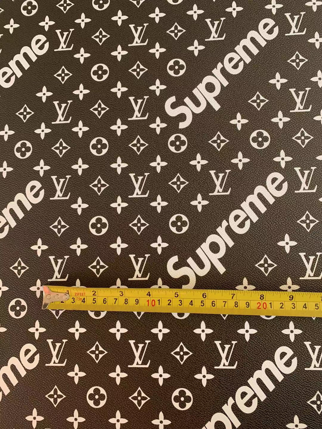 FASHION BLACK LV SUPREME FABRIC FOR BAGS AND SUITCASES , SHOSE FABRIC(Black)