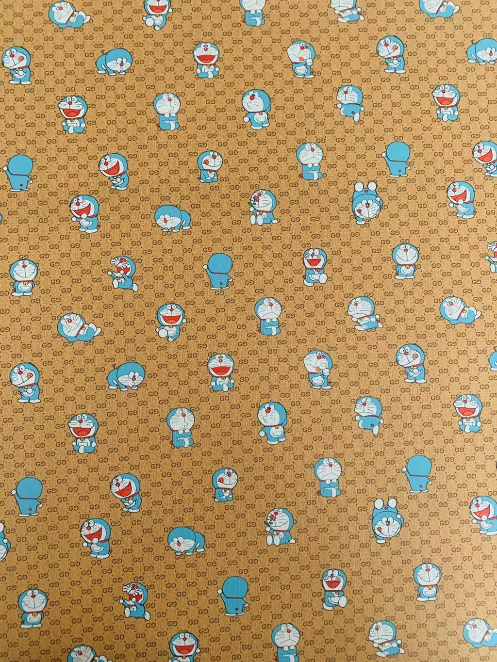 Classic Gucci Leather Case Fabric,Handmade Bag Fabric,Hand-made Shoes Fabric, Doraemon Leather By Yard