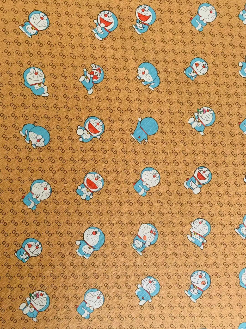 Classic Gucci Leather Case Fabric,Handmade Bag Fabric,Hand-made Shoes Fabric, Doraemon Leather By Yard
