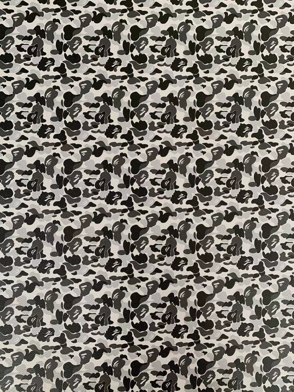 Classic Bape Fashion Custom Leather Fabric For Bags Leather Shoes Custom Leather By Yard (Gray)