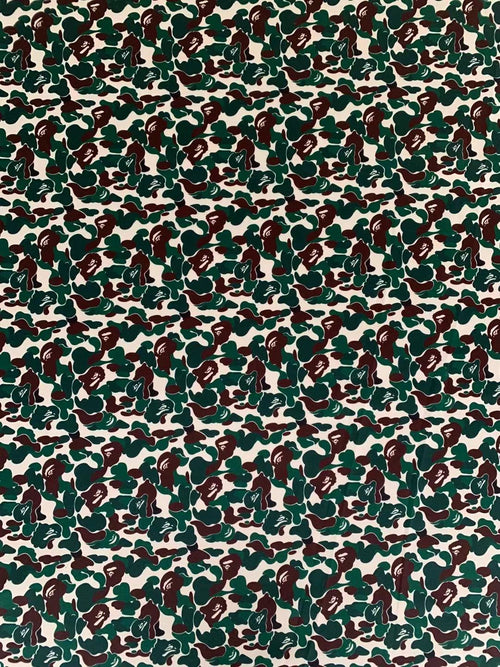 Bape Knitted Elastic Clothing Fabric,Handmade Clothes Fabric, Mask Fabric ,Cap Fabric, Scarf Fabric Bow Fabric (Green)