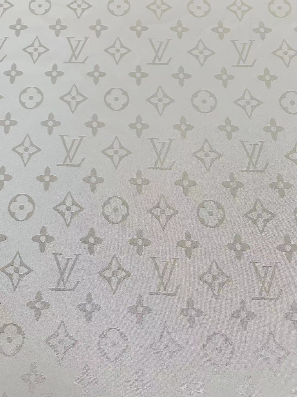 Craft LV White Silk Jacquard Cloth Fabric For Handmade Handicraft Goods
