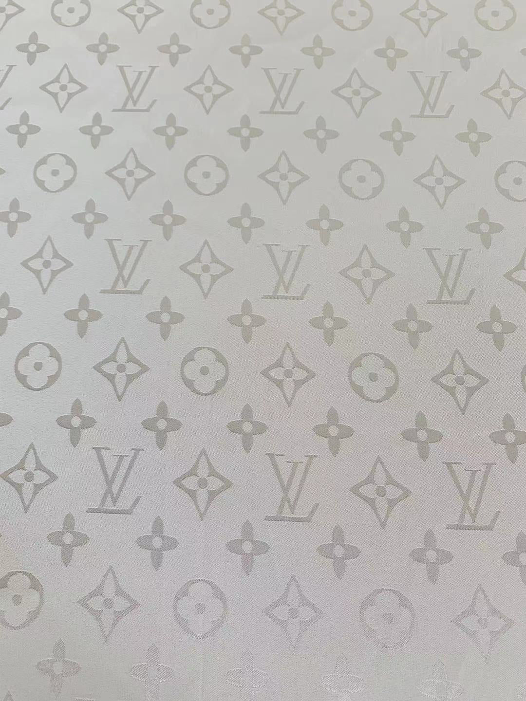 Craft LV White Silk Jacquard Cloth Fabric For Handmade Handicraft Goods