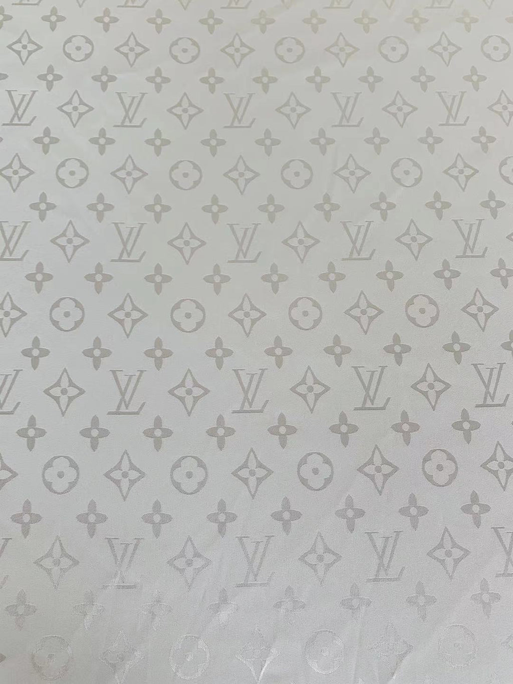 Craft LV White Silk Jacquard Cloth Fabric For Handmade Handicraft Goods
