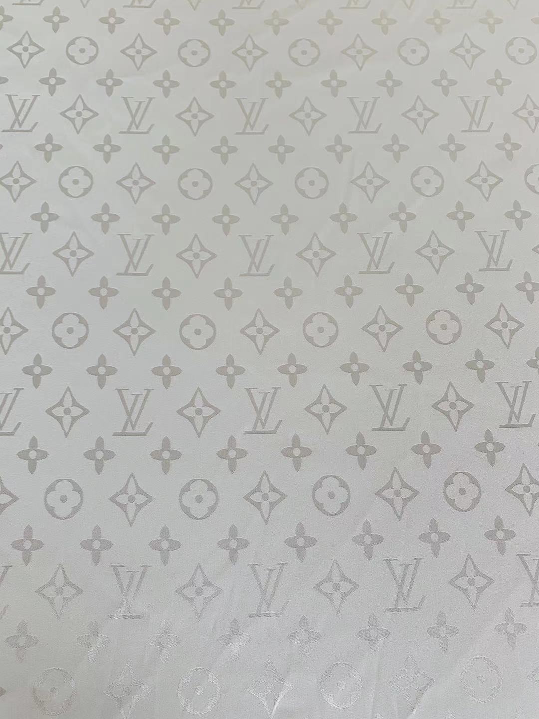 Craft LV White Silk Jacquard Cloth Fabric For Handmade Handicraft Goods