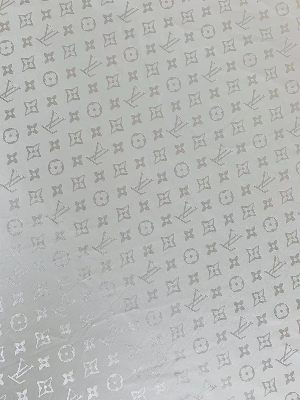 Craft LV White Silk Jacquard Cloth Fabric For Handmade Handicraft Goods