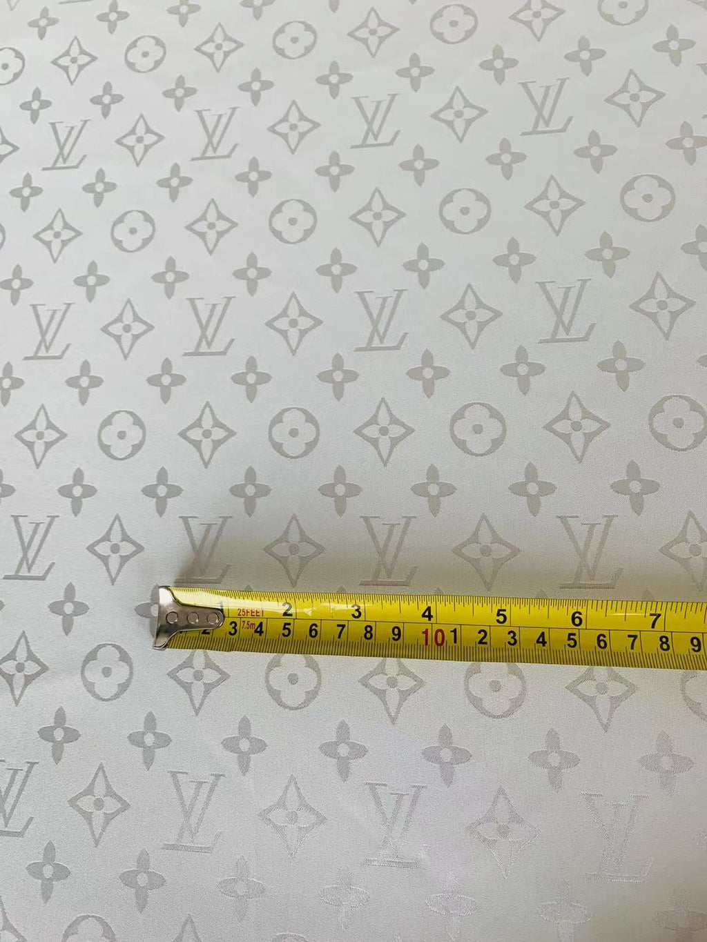 Craft LV White Silk Jacquard Cloth Fabric For Handmade Handicraft Goods