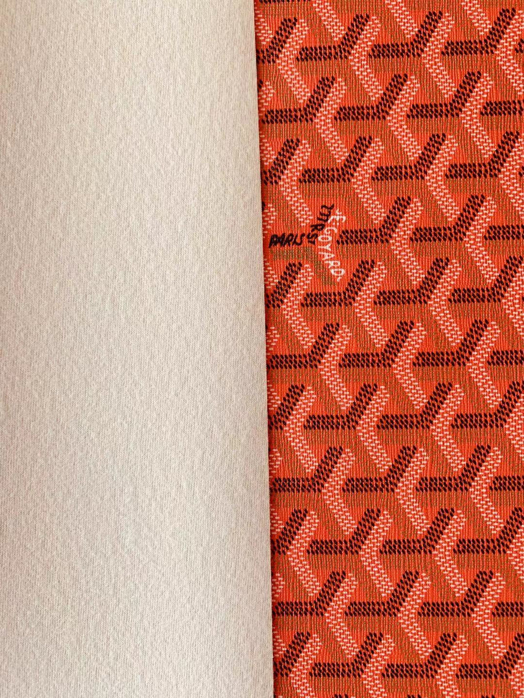Classic  Leather Fabric , Handmade Shoes Leather, Hand-made Bags Fabric,Handicraft Leather Fabric By Yard (Orange)