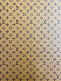 Classic LV vinyl crafting leather fabric For Handmade Shoes,Furniture ,Bike ,Bag and DIY Handicrafts By Yard (Khaki)
