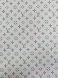Classic LV vinyl crafting leather fabric For Handmade Shoes,Furniture ,Bike ,Bag and DIY Handicrafts By Yard  (Dark black With green)