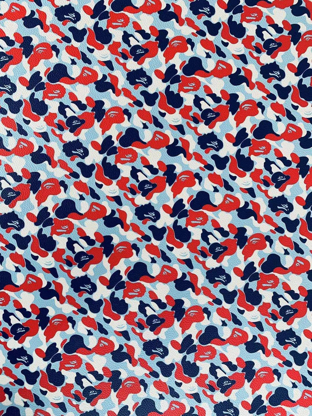 Classic Bape Fashion Custom Leather Fabric For Bags Leather Shoes Custom Leather By Yard (Bape France)