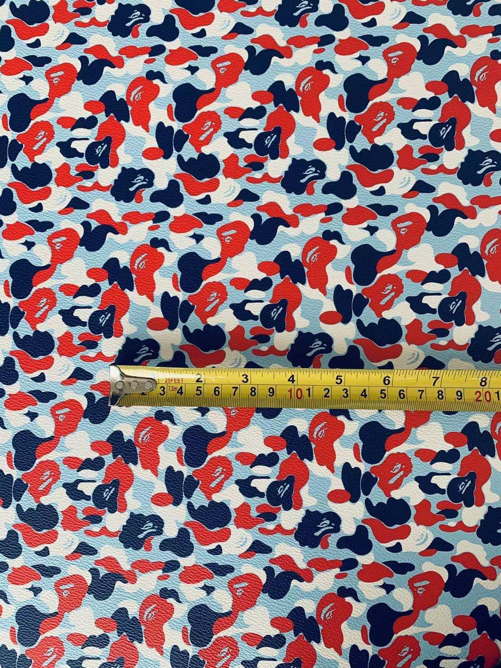 Classic Bape Fashion Custom Leather Fabric For Bags Leather Shoes Custom Leather By Yard (Bape France)