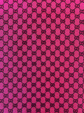 Fashion Gucci Jacquard Fabric Cloth, Fabric Bags Fabric Shoes Fabric Hat Fabric By Yards(Dark Pink)