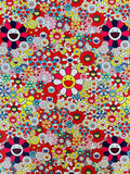 Takashi Murakami Leather Fabric ,Smile Face Flower Leather Hand-made Shoes Leather ,Hand-made Bag Leather By Yard
