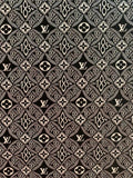 Classic LV 1854 Jacquard Cloth Fabric ,Handmade shoes fabric ,Bag fabric  Handcraft fabric By Yard (Black)