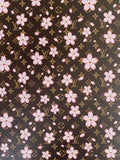 Classic LV Pink Flower Leather Case Fabric, Handmade Bag Fabric, Hand-made Shoes Fabric By Yard