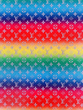 Classic LV Rainbow Faux Crafting leather fabric  Bag leather ,shoes leather ,Handicraft leather