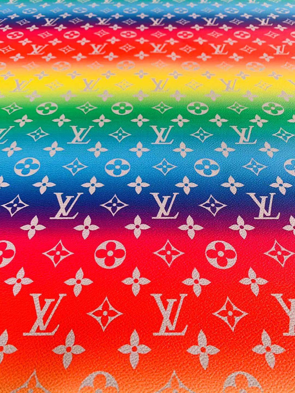 Classic LV Rainbow Faux Crafting leather fabric  Bag leather ,shoes leather ,Handicraft leather