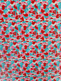 Classic Bape Fashion Custom Leather Fabric For Bags Leather Shoes Custom Leather By Yard (Red with Sky Blue)
