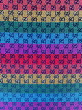 Fashion Gucci Jacquard Fabric Cloth, Fabric Bags Fabric Shoes Fabric Hat Fabric By Yards (Rainbow)