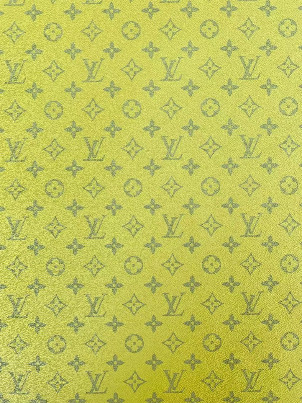 Classic LV crafting leather fabric For Handmade shoes ,bags ,DIY Handicrafts By Yards ( Bright Yellow )