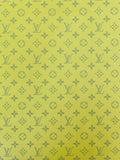 Classic LV crafting leather fabric For Handmade shoes ,bags ,DIY Handicrafts By Yards ( Bright Yellow )