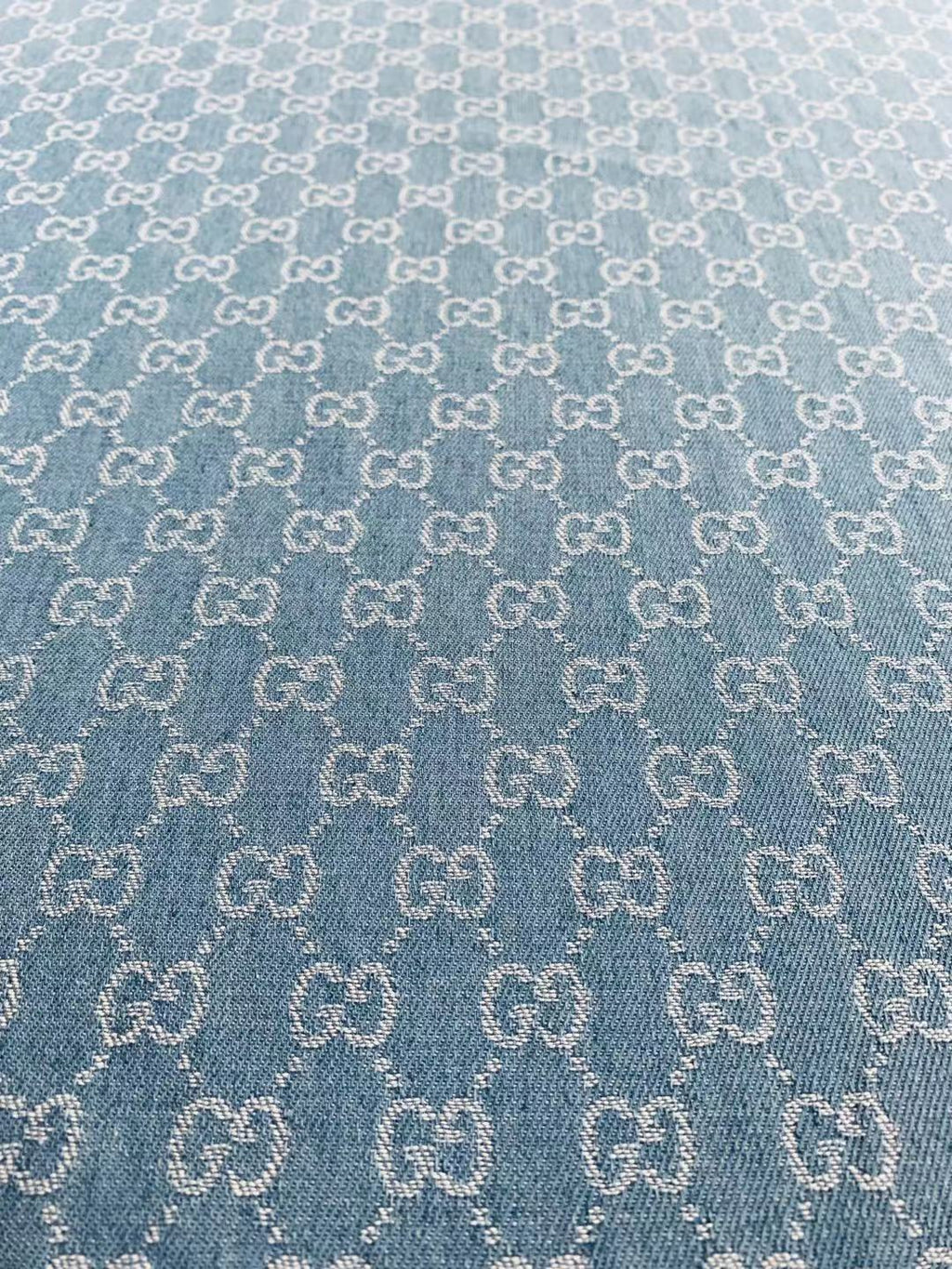 Classic Gucci Wash Denim Woven Jacquard fabric , Jean fabric For Handmade Goods By Yard ( Wathet )