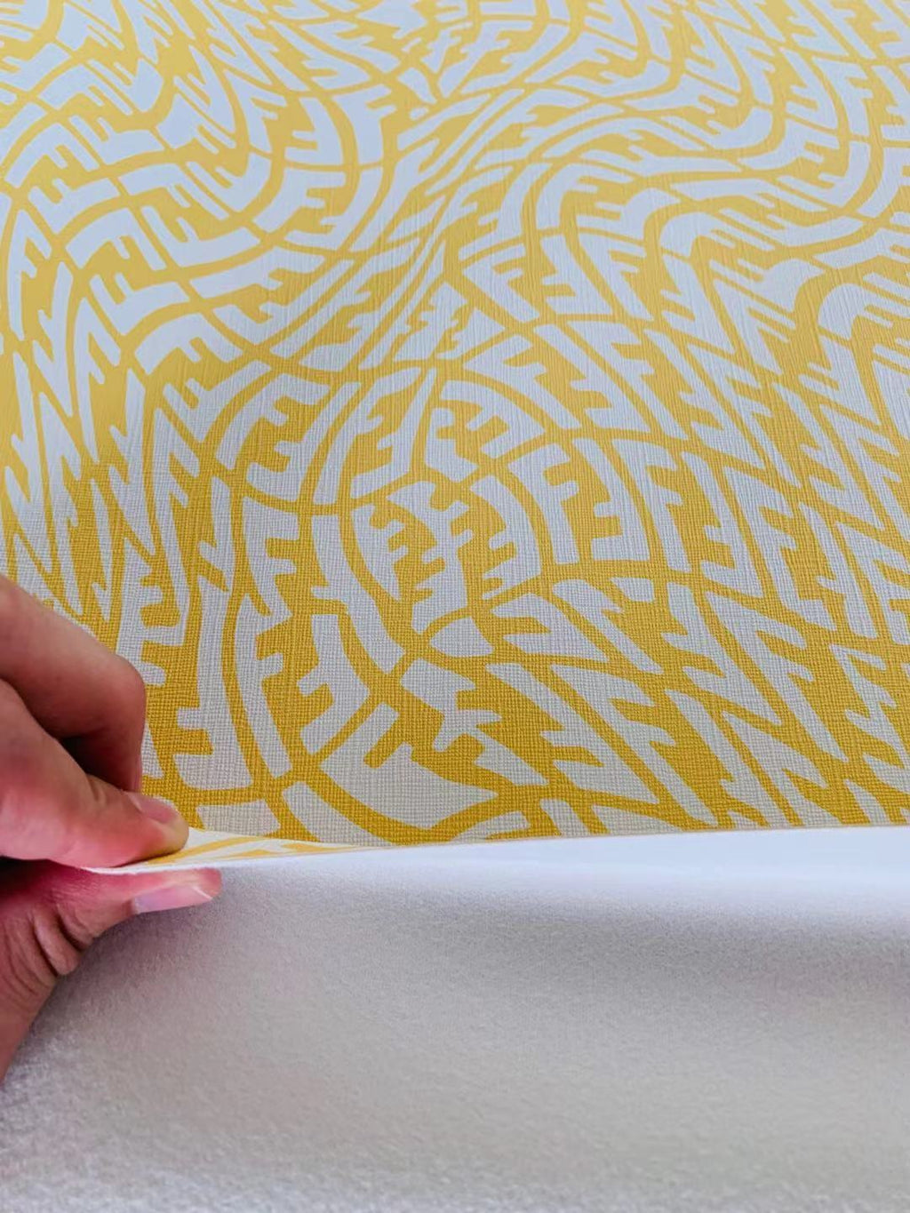 Classic Fendi Fluctuate Leather Crafting Fabric For Handmade Handicrafts By Yards (Yellow)