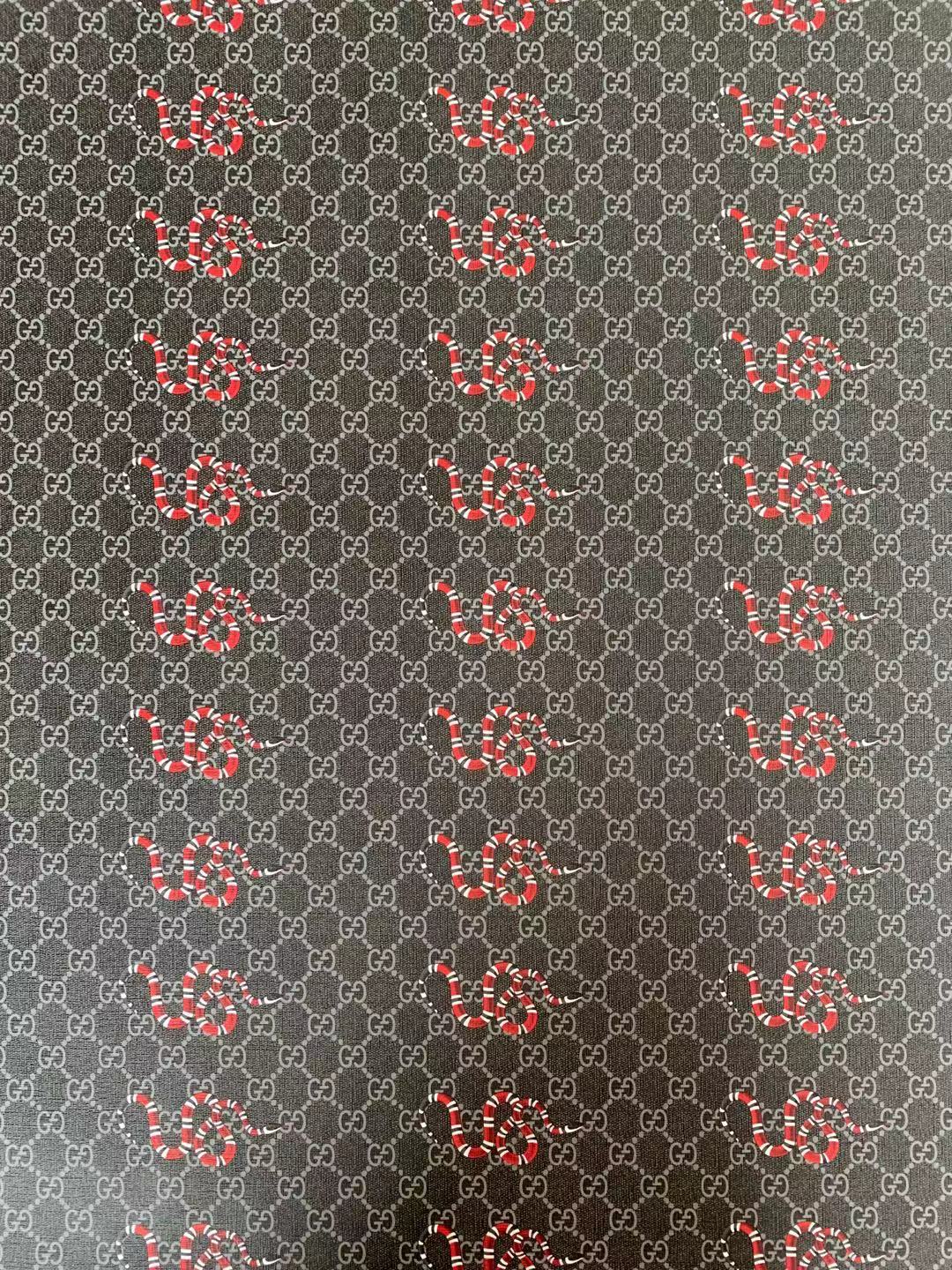 Classic Gucci Leather Case Fabric,Handmade Bag Fabric,Hand-made Shoes Fabric, with Snake Leather By Yard