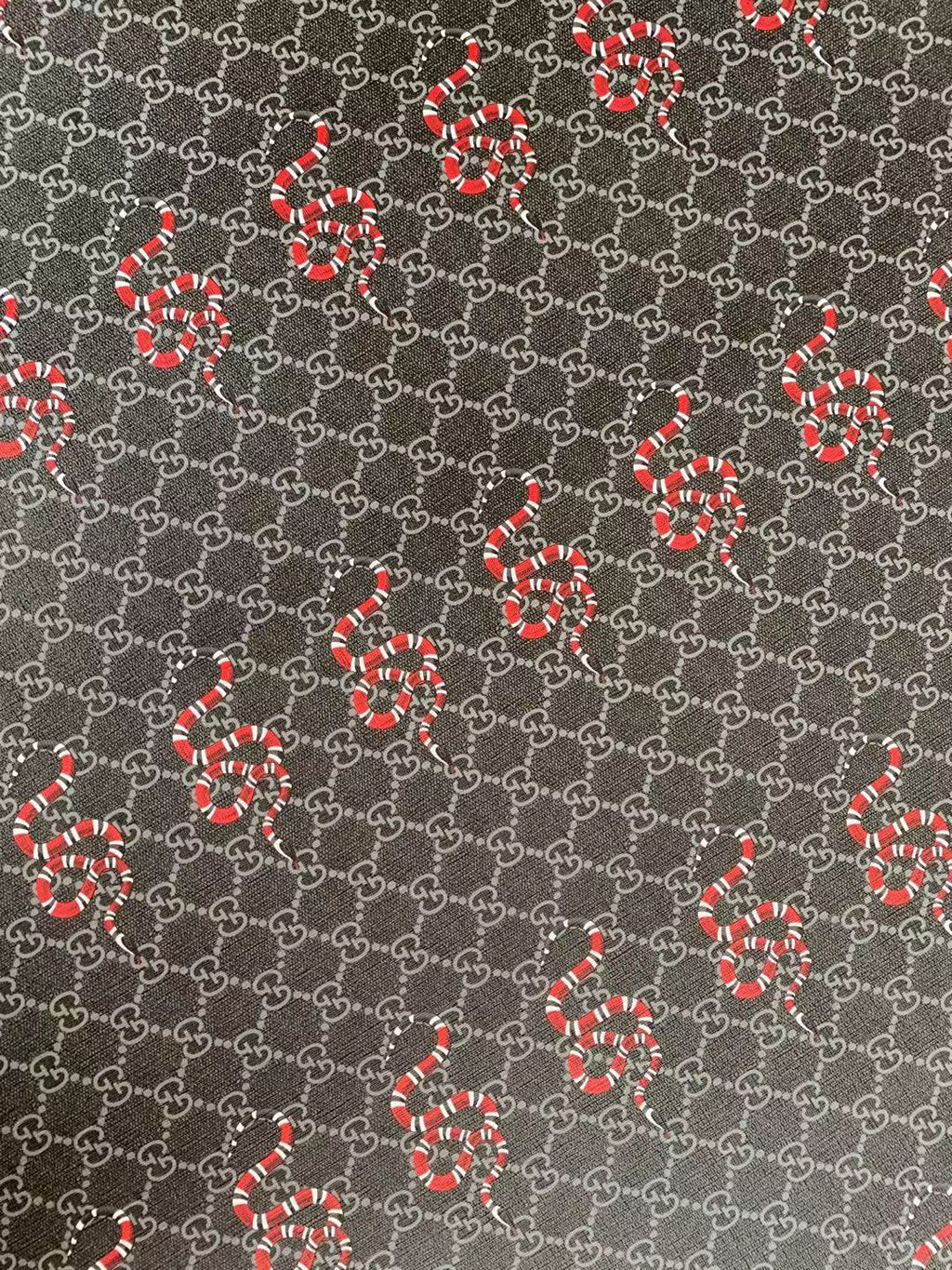Classic Gucci Leather Case Fabric,Handmade Bag Fabric,Hand-made Shoes Fabric, with Snake Leather By Yard