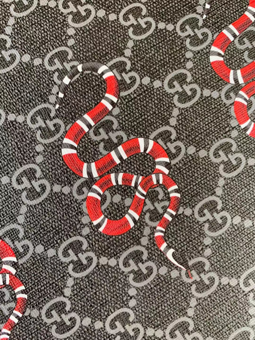 Classic Gucci Leather Case Fabric,Handmade Bag Fabric,Hand-made Shoes Fabric, with Snake Leather By Yard