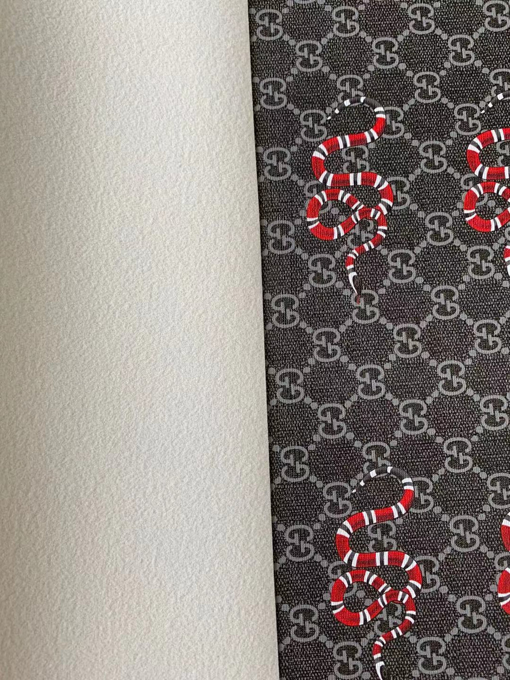 Classic Gucci Leather Case Fabric,Handmade Bag Fabric,Hand-made Shoes Fabric, with Snake Leather By Yard