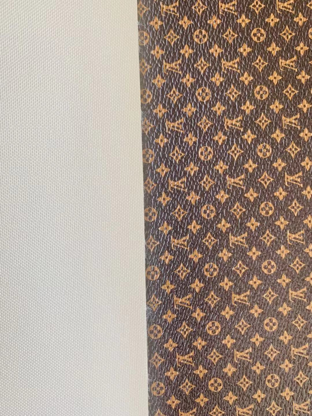 New LV Small Size 0.5mm vinyl crafting leather fabric Bag leather ,shoes leather ,Handicraft leather By Yards