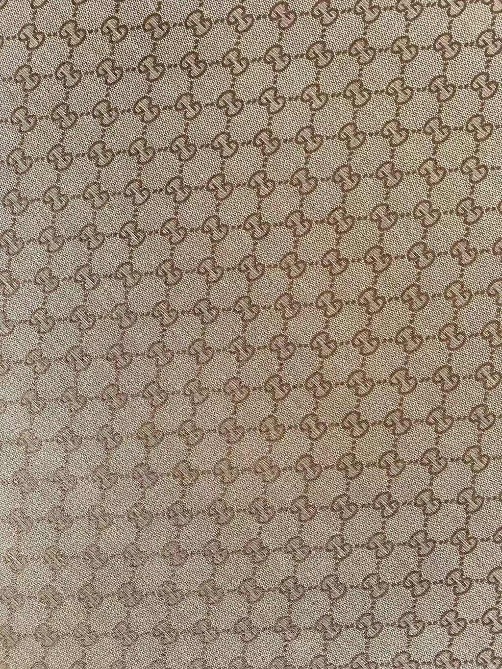 Classic Gucci Jacquard Fabric Cloth, Fabric Bags Fabric Shoes Fabric Hat Fabric good quality (Tan)