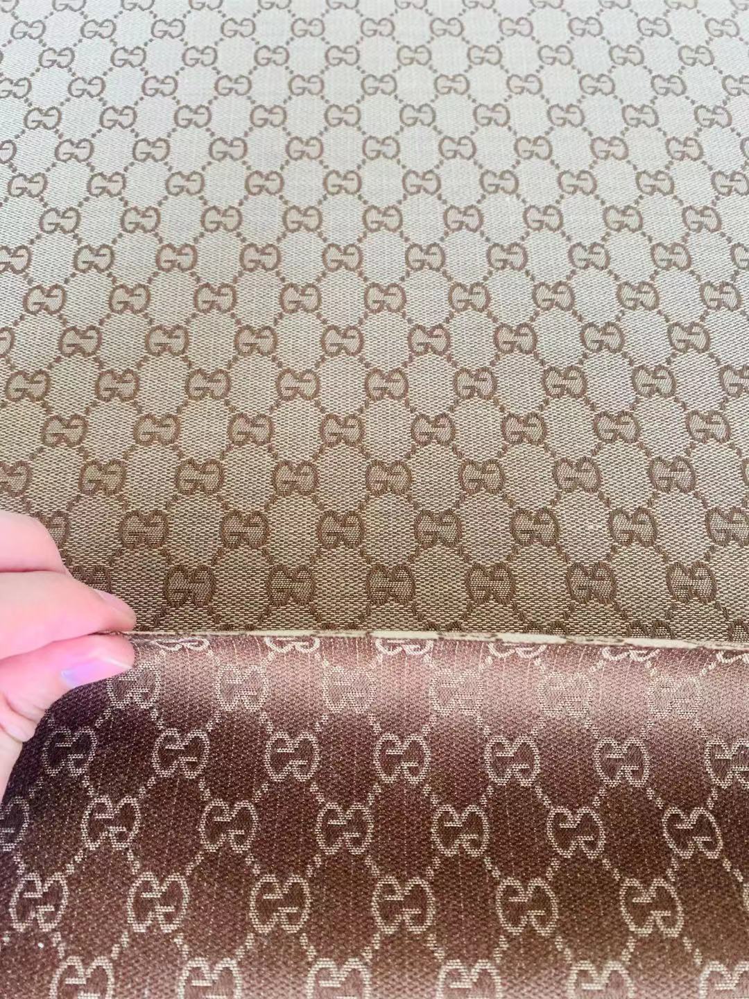 Classic Gucci Jacquard Fabric Cloth, Fabric Bags Fabric Shoes Fabric Hat Fabric good quality (Tan)