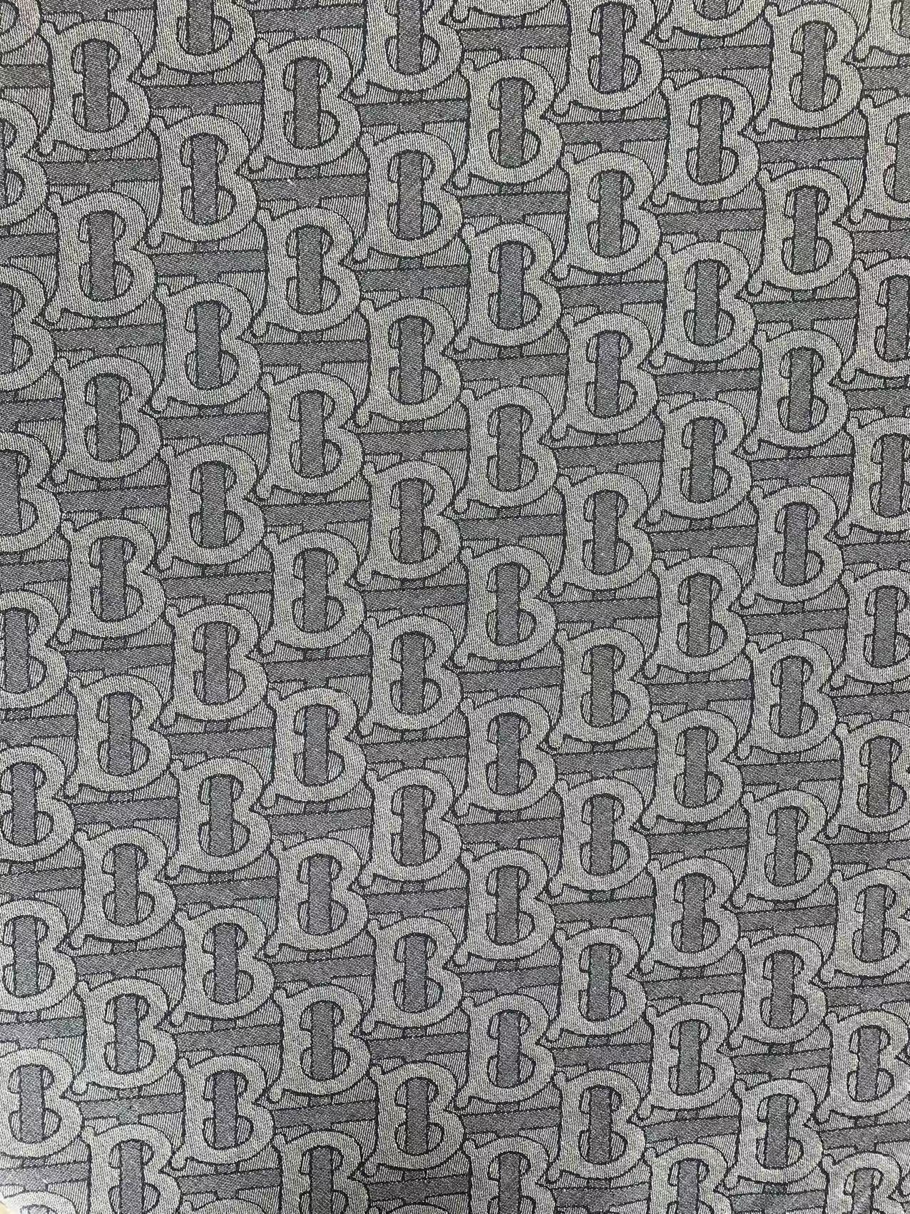 Classic Design Denim Woven Jacquard fabric ,TB Jean Denim Fabric For Handmade Goods By Yard ( Gray )