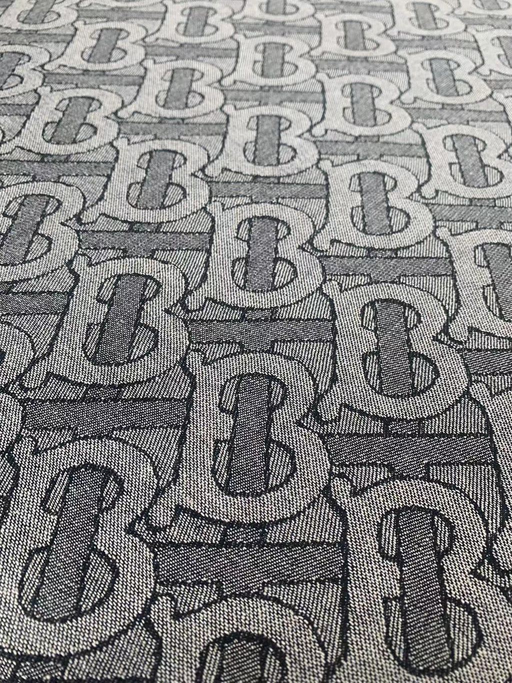 Classic Design Denim Woven Jacquard fabric ,TB Jean Denim Fabric For Handmade Goods By Yard ( Gray )
