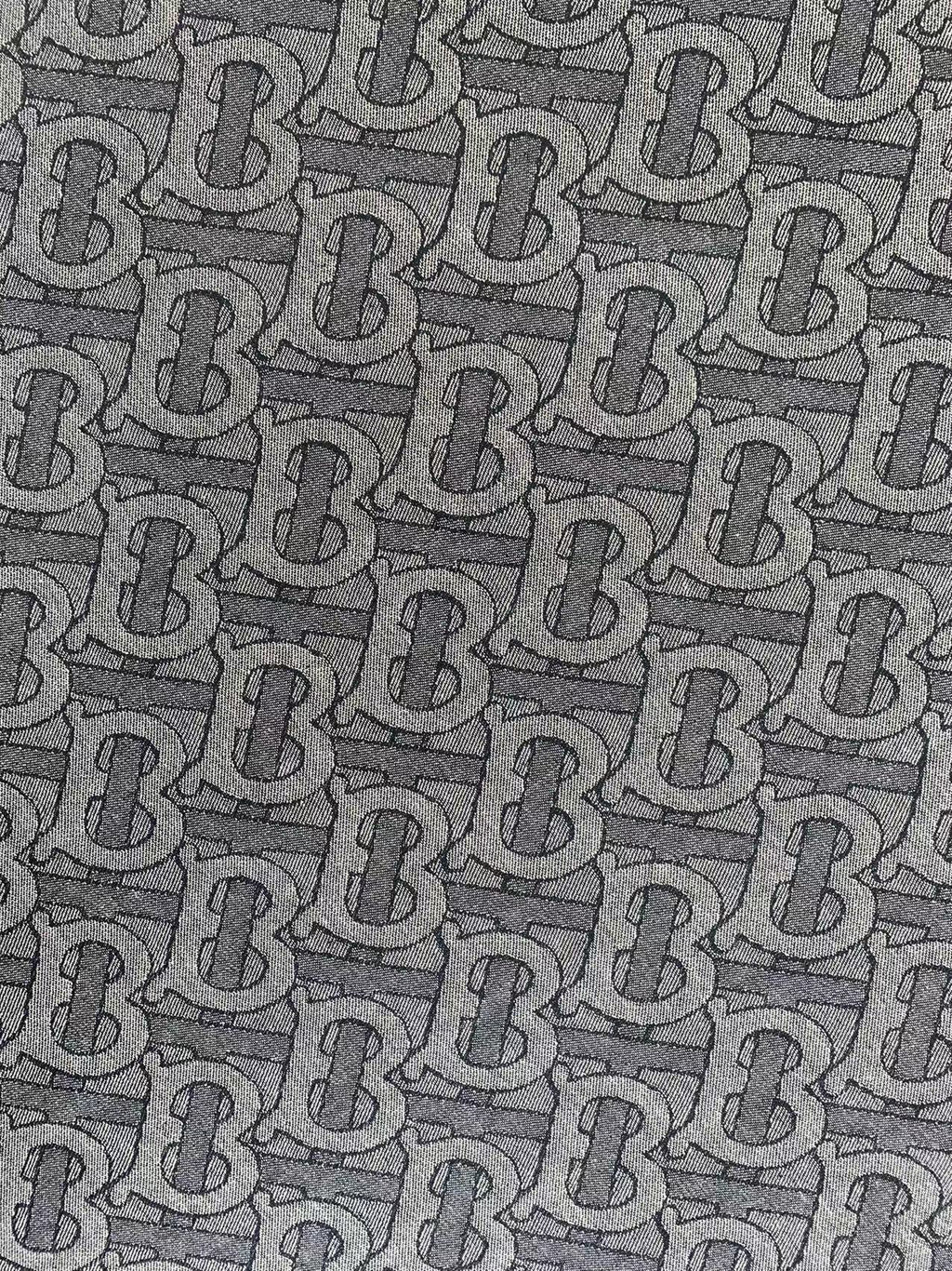 Classic Design Denim Woven Jacquard fabric ,TB Jean Denim Fabric For Handmade Goods By Yard ( Gray )