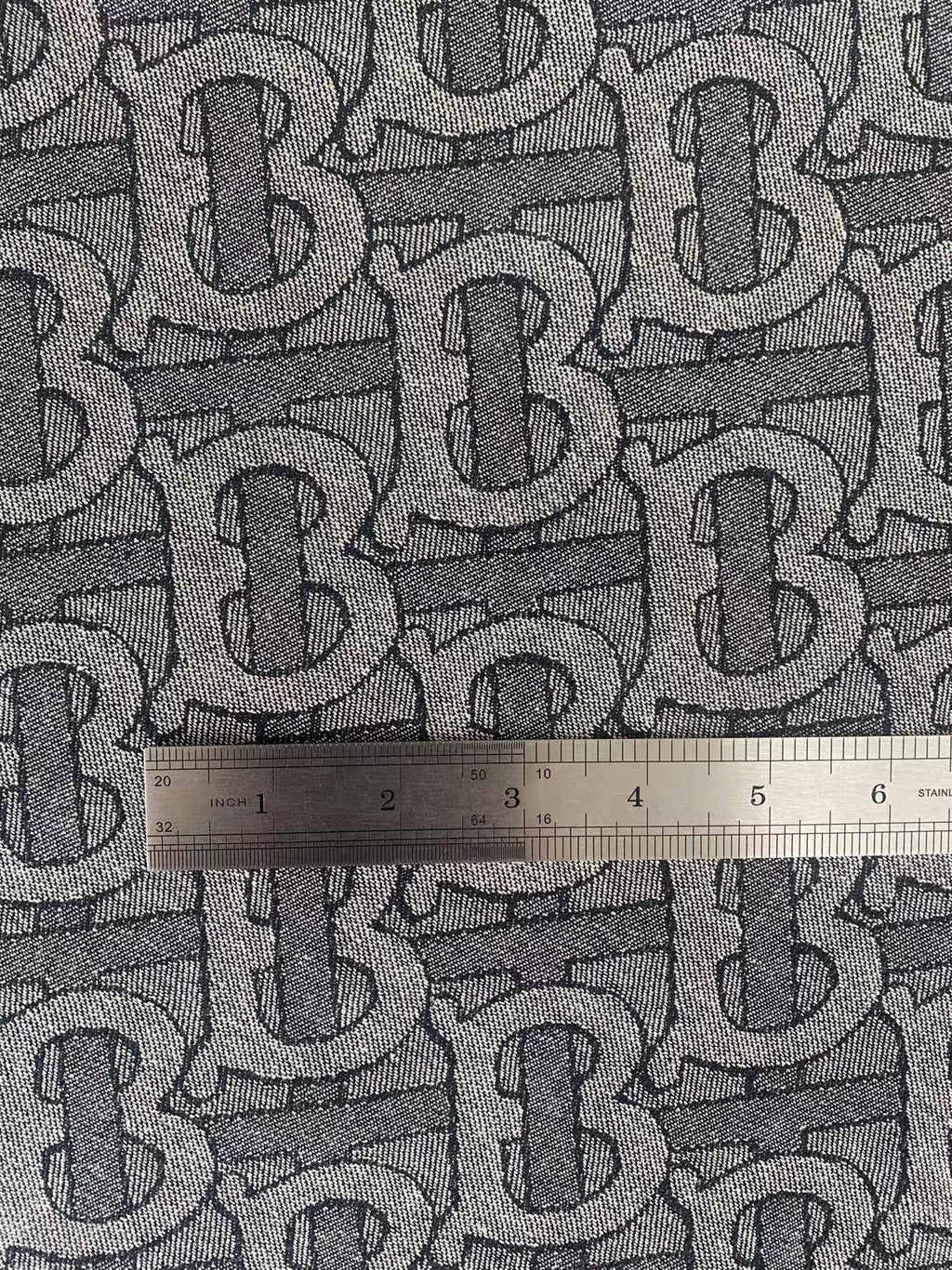 Classic Design Denim Woven Jacquard fabric ,TB Jean Denim Fabric For Handmade Goods By Yard ( Gray )